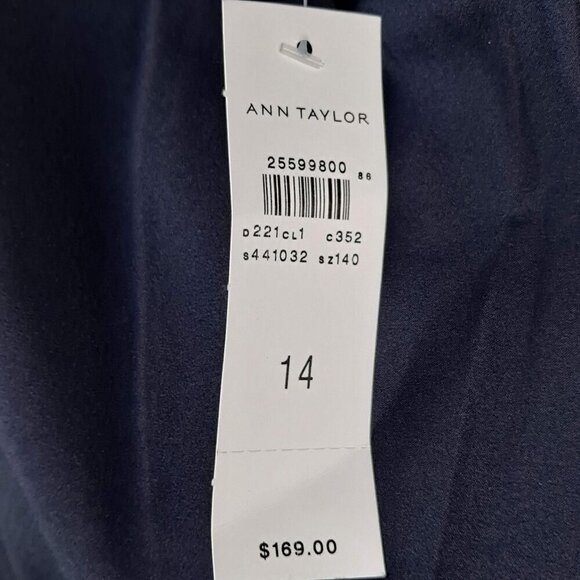 Ann Taylor Size 14 Navy Blue Blazer 1 Button Closure Long Sleeve Pockets NWT - Picture 10 of 14